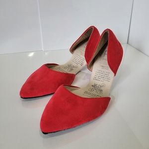 Rollasole Red Pointed Toe Business Chic Flats Sz 8